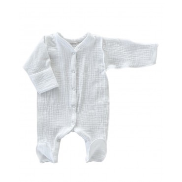 Муслиновый слип на кнопках 50 см Newborn цвет: белый М-141