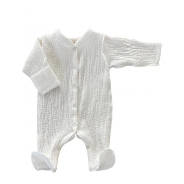 Муслиновый слип на кнопках 50 см Newborn цвет: молочный М-141