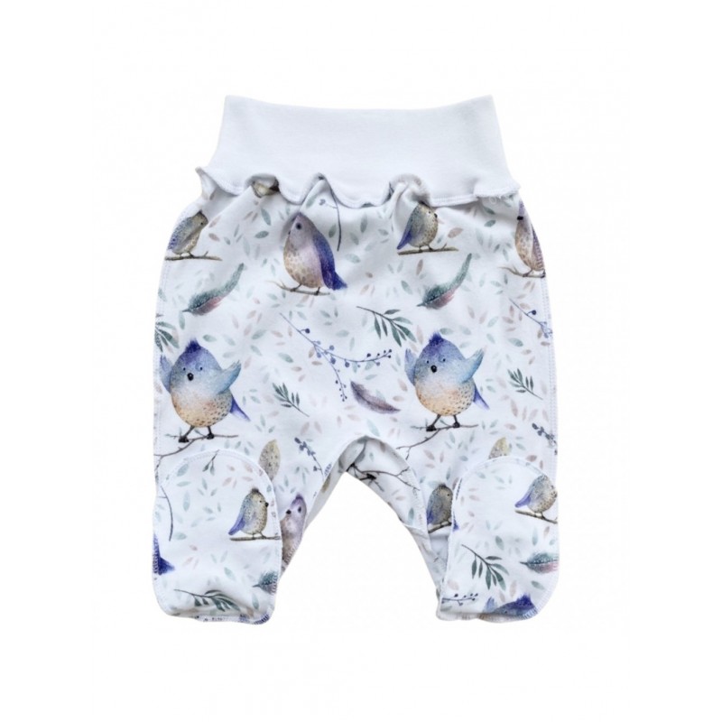 Ползунки для малыша 56-62 см принт: птички Т-132 Ползунки для малыша 56-62 см принт: птички Т-132