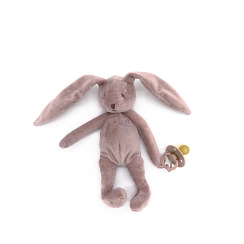 Комфортер Зайчик Drema BabyDou с держателем для пустышки цвет: пудровый 823Р