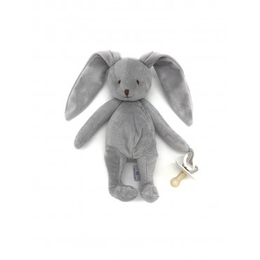Комфортер Зайчик Drema BabyDou с держателем для пустышки цвет: серый 826
