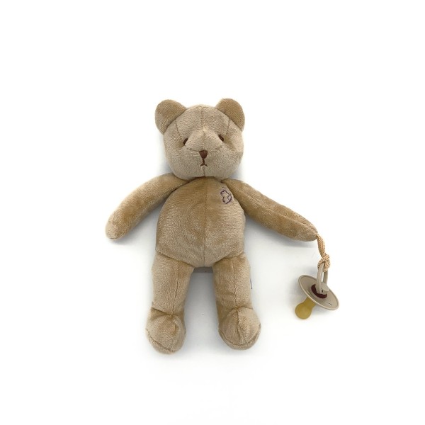 Комфортер Мишка Drema BabyDou с держателем для пустышки цвет: бежевый 801-В