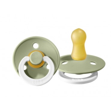 Cоска-пустышка BIBS Colour Latex 0-6 месяцев цвет: sage glow/ со светящимся кольцом