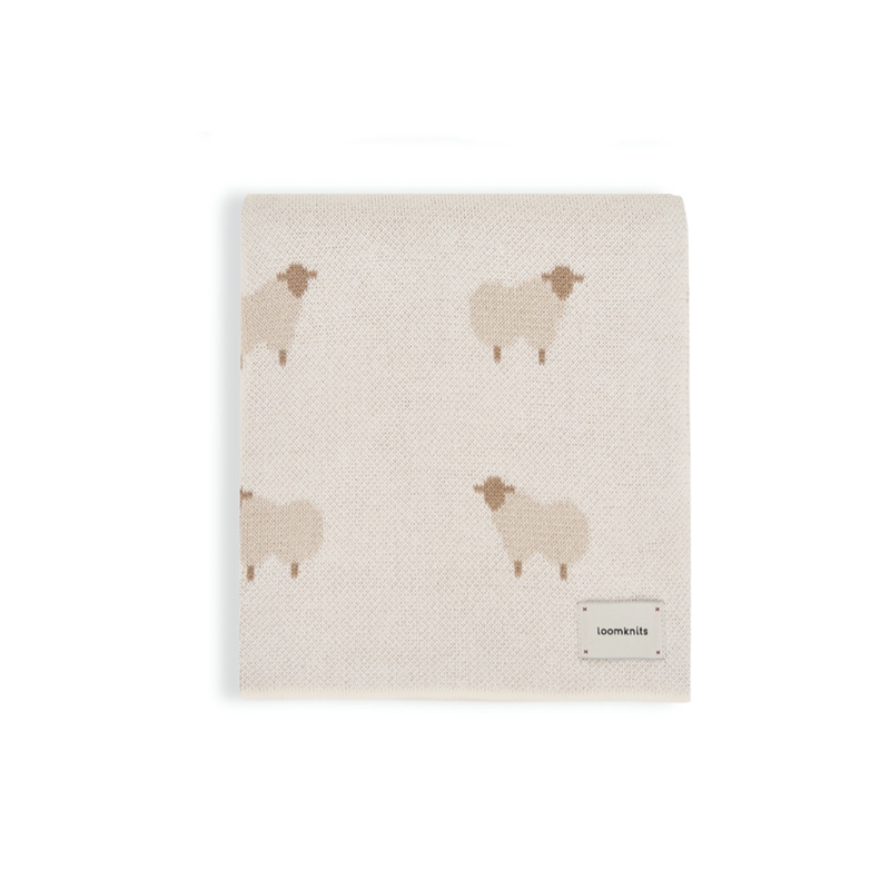 Вязаный детский плед Animal Sheeps 80*120 цвет: кремовый W164-013-80/120