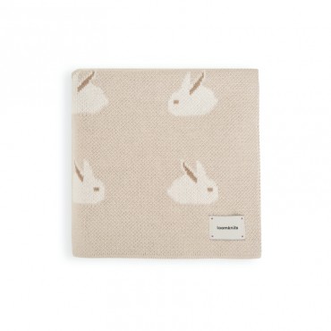 Вязаный детский плед Animal Rabbits 80*120 цвет: топленое молоко W163-034-80/120