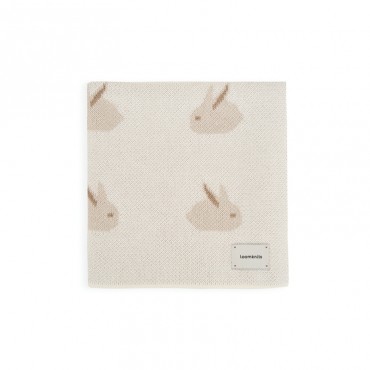 Вязаный детский плед Animal Rabbits 80*120 цвет: кремовый W163-013-80/120