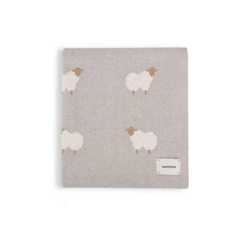 Вязаный детский плед Animal Sheeps 80*120 цвет: серый W164-029-80/120