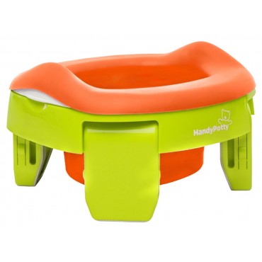 Горшок дорожный складной с многоразовой вкладкой HandyPotty 3 в 1 цвет: лайм