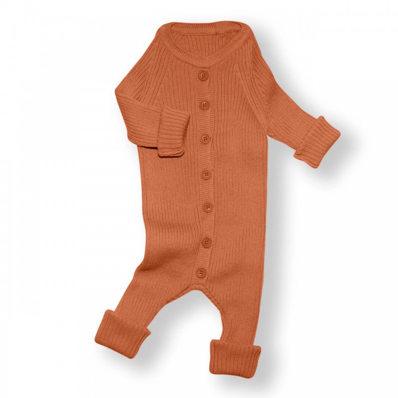 Вязаный растущий комбинезон Simple 56-68 см цвет: кирпичный 7000-105