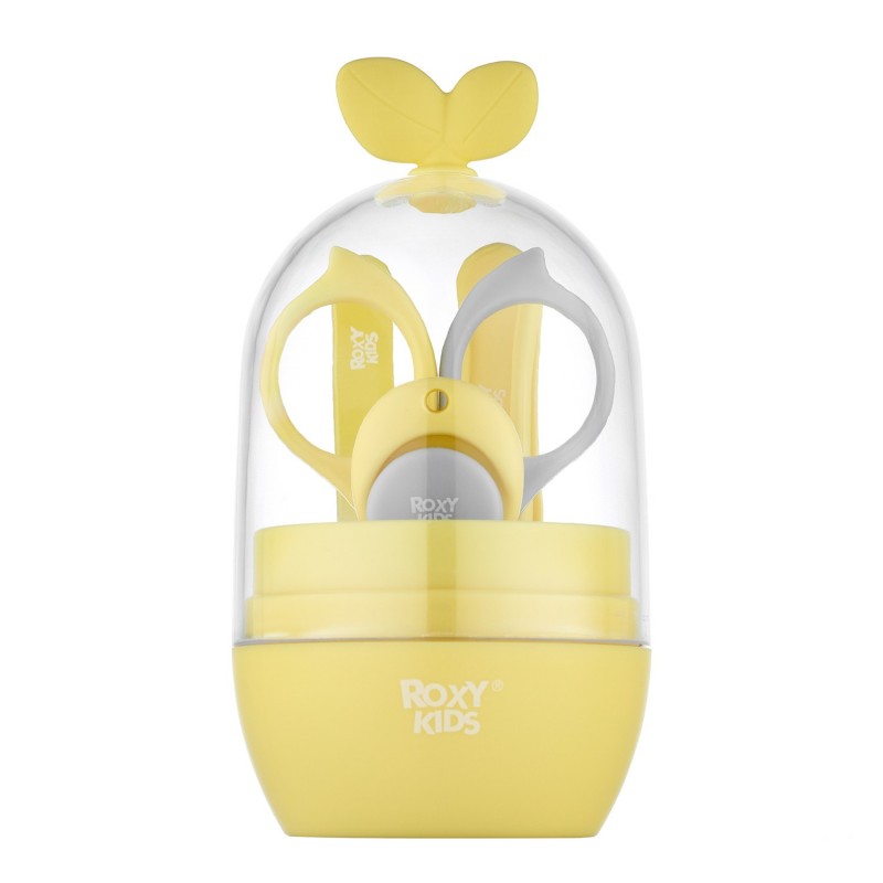 Набор маникюрный детский 5в1 LEAF цвет: желтый с серым RPS-003-Y