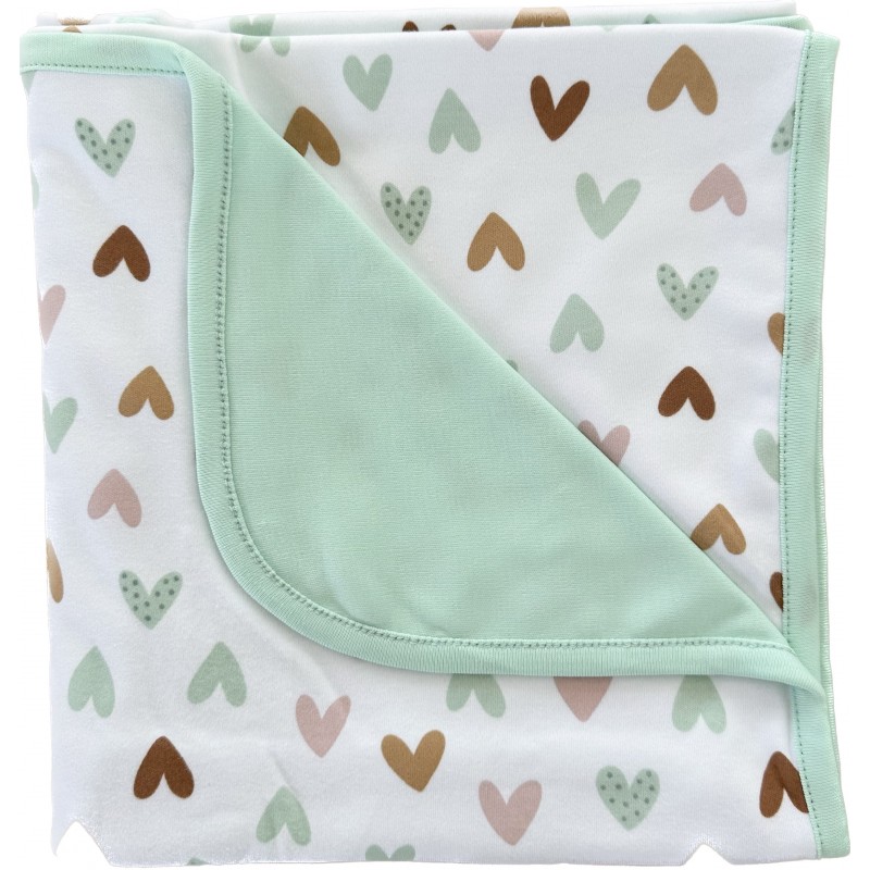 Плед трикотажный для новорожденного " Сердечки " П-050 Плед трикотажный для новорожденного " Сердечки " П-050