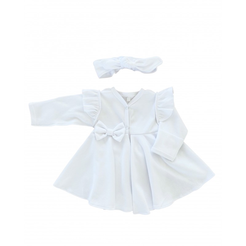 Боди на кнопках с юбочкой и солохой 68-74 см цвет: белый Т-131-1