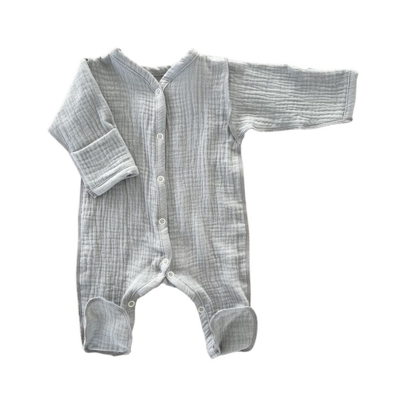 Муслиновый слип на кнопках 56 см цвет: серый М-141