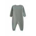 Вязаный текстурный комбинезон 62 см 0-3 месяца цвет: серо-зеленый W058N-040