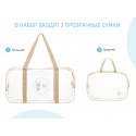 Комплект из 2-х прозрачных сумок в роддом цвет: бежевый
