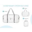Комплект из 3-х прозрачных сумок в роддом цвет: серый
