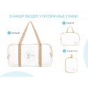 Комплект из 3-х прозрачных сумок в роддом цвет: бежевый