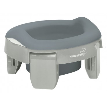 Горшок дорожный складной с многоразовой вкладкой HandyPotty 3 в 1 цвет: серый