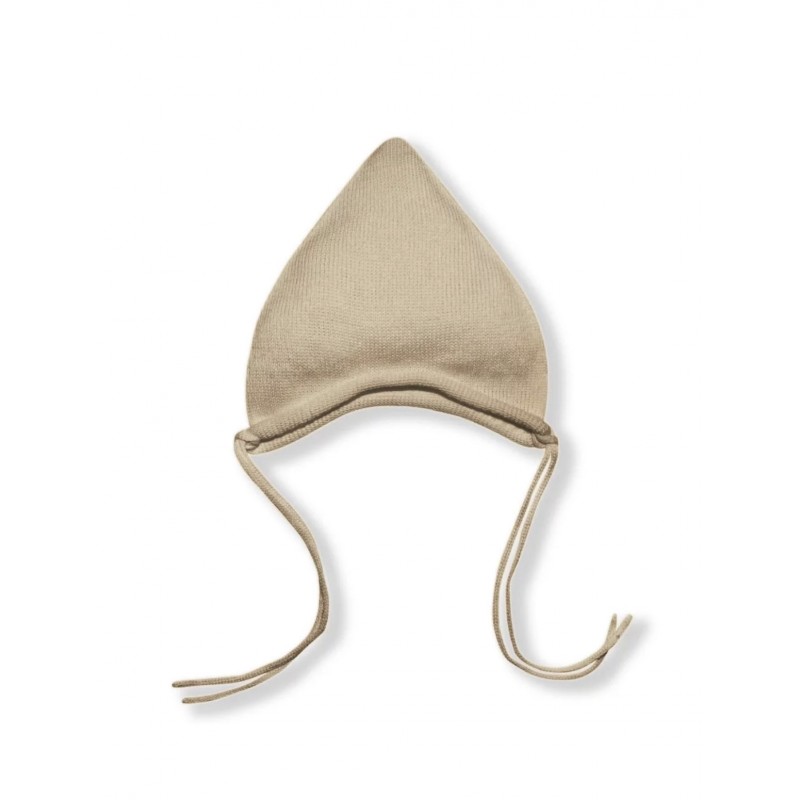 Шапочка вязаная бесшовная на завязках 38-42 см цвет: бронза 2519-55