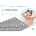 Антискользящий резиновый коврик для ванны с отверстиями 35x76см цвет: серый BM-M188-Grey