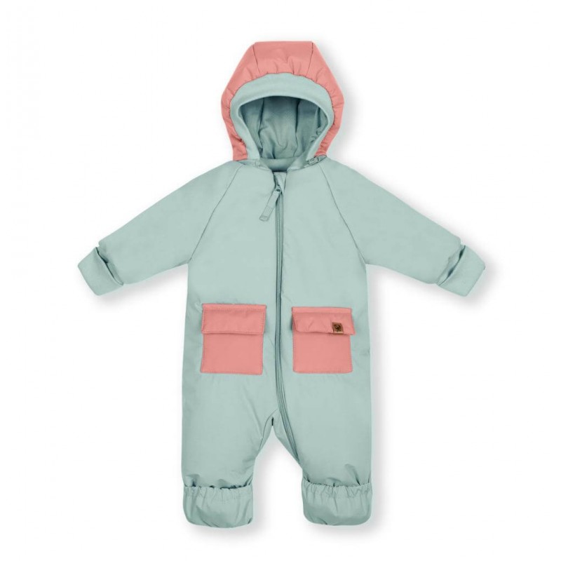 Комбинезон демисезонный Bloom 62-68 см цвет: светлый ментол-коралл 165-163