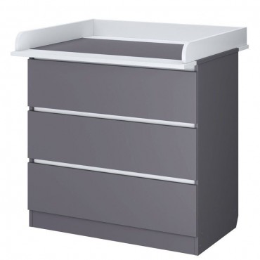 Детский пеленальный комод Polini Simple 3 ящика + рамка цвет: серый-белый 1980