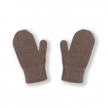 Варежки вязаные с пальчиком S (1-2 года) цвет: кофе 3550-121