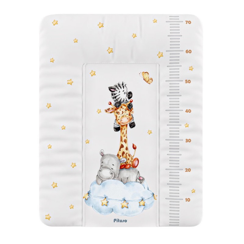 Матрас для пеленания мягкий Жирафик зебра с ростомером 72*52 см 4210-59