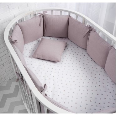 Защита-бампер для детской кроватки " Soft Cotton" мокко СК1/4-05.8