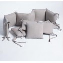 Защита-бампер для детской кроватки " Soft Cotton" серый СК1/4-05.16