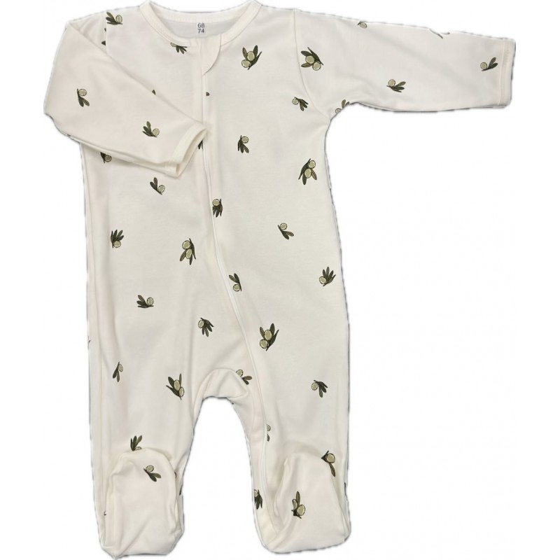 Слип нательный на молнии 68-74 см принт: оливки Т-125