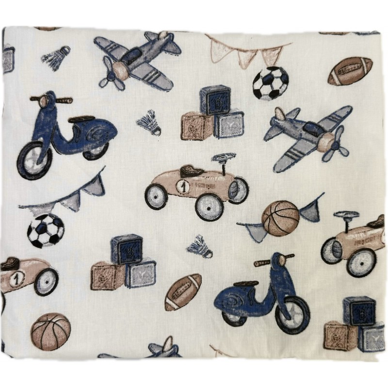 Детская непромокаемая двусторонняя пеленка 75*60 см цвет: самолетики 613