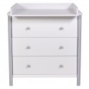 Детский пеленальный комод Polini Simple 3 ящика + рамка цвет: белый -серый 3501
