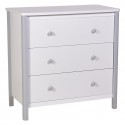 Детский пеленальный комод Polini Simple 3 ящика + рамка цвет: белый -серый 3501