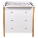 Детский пеленальный комод Polini Simple 3 ящика + рамка цвет: белый -натуральный 3501 Детский пеленальный комод Polini Simple 3 ящика + рамка цвет: белый -натуральный 3501