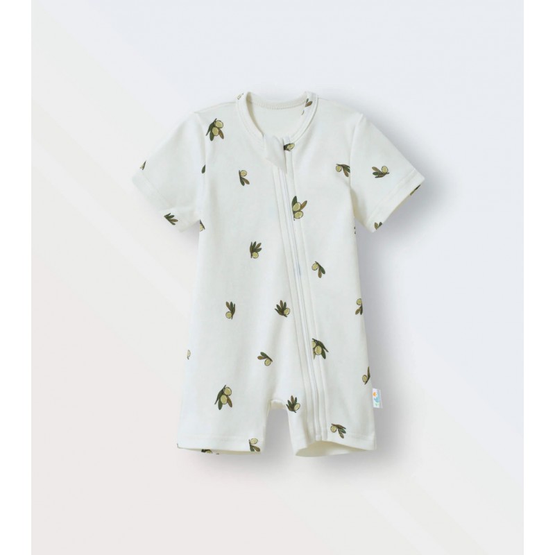 Песочник детский из трикотажа 68-74 см цвет: оливки на экрю 1516-224