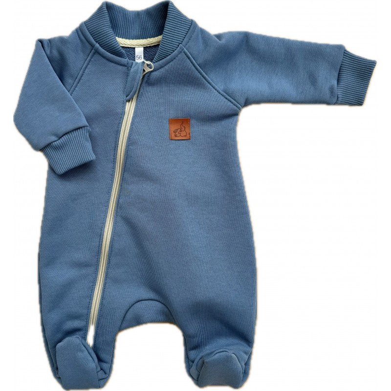 Комбинезон из футера без начеса Bunnyphant 62 см цвет: синий в086