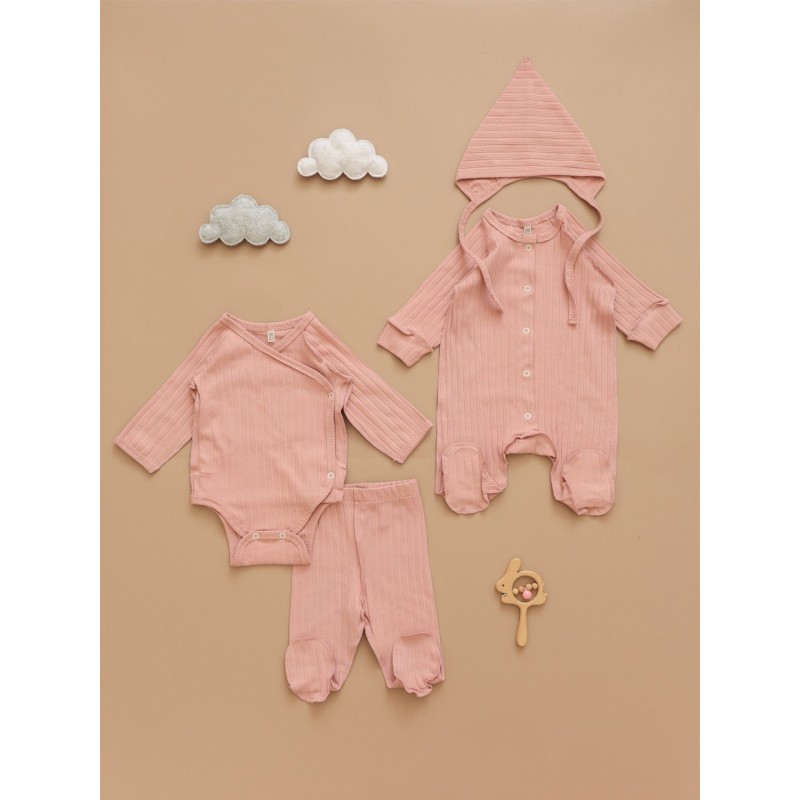 Комплект для малыша 4 предмета цвет: пудровый Т-231