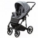 Коляска детская 2 в 1 Adamex Mobi Air Lux кожа + ткань цвет: серый