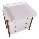 Детский пеленальный комод Polini kids Simple 3501 3 ящика + рамка цвет: белый-дуб крафт 0002769.165