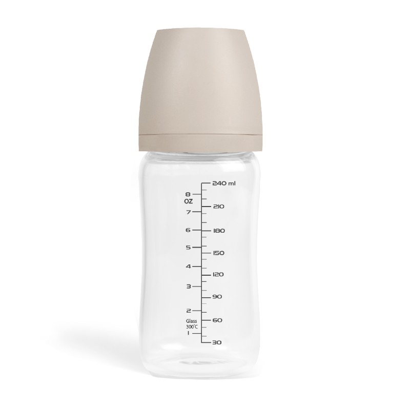 Стеклянная бутылочка Paomma 240 мл цвет: almond milk GB218