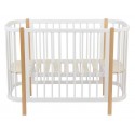 Детская деревянная кроватка Vera с маятником цвет: белый-натуральный 0003126-17