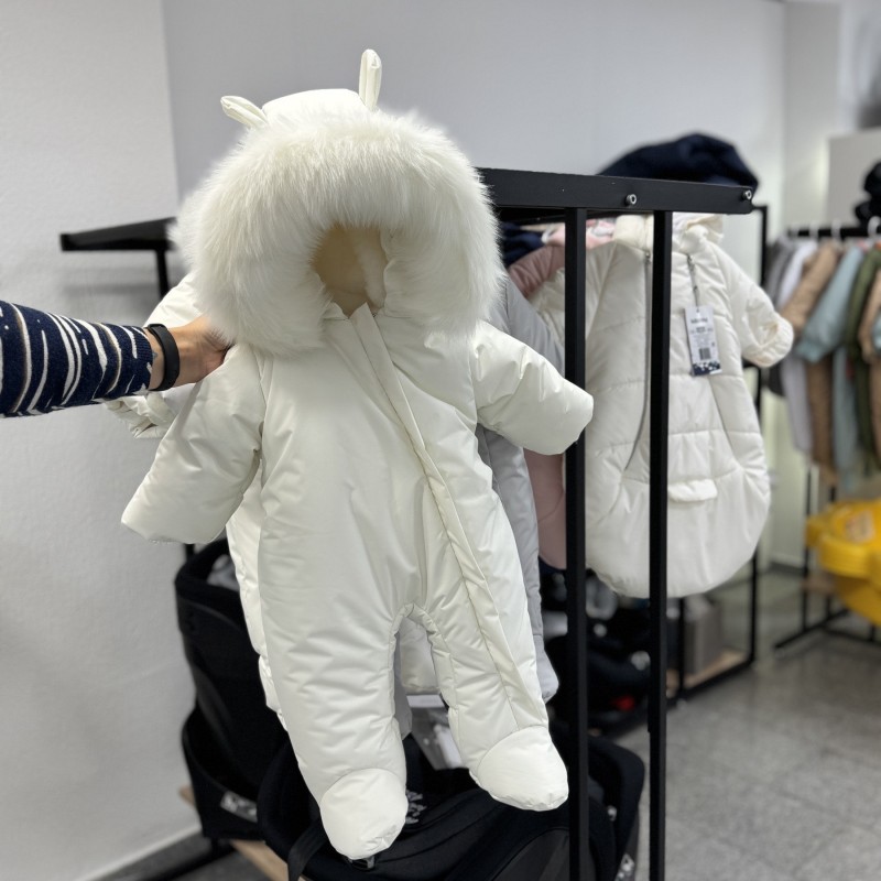 Зимний комбинезон из мембраны + овчина Банни 74 см цвет: молочный Зимний комбинезон из мембраны + овчина Банни 74 см цвет: молочный