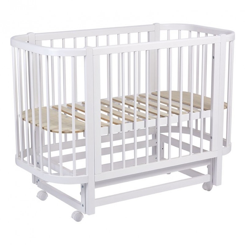 Детская деревянная кроватка Vera с маятником цвет: белый 0003126-04