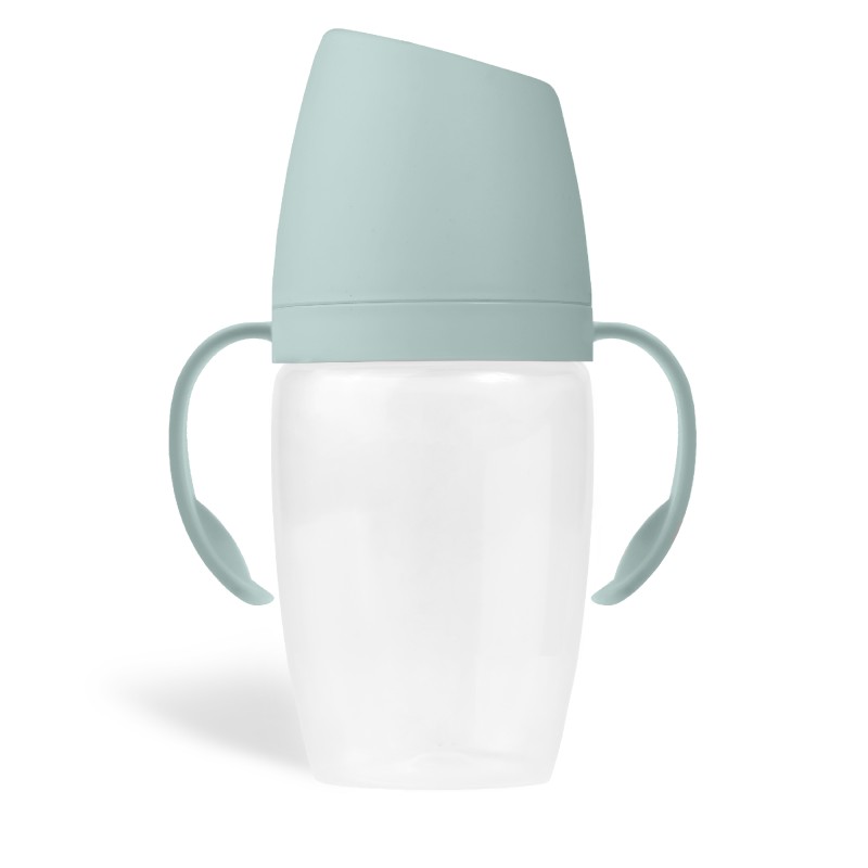 Пластиковая бутылочка с ручками Paomma 240 мл цвет: sage PBH207