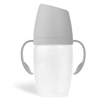 Пластиковая бутылочка с ручками Paomma 240 мл цвет: light grey PBH215