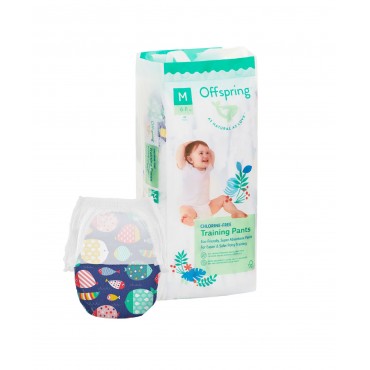 Эко-подгузники-трусики Offspring M 6-11 кг 42 шт цвет: рыбки