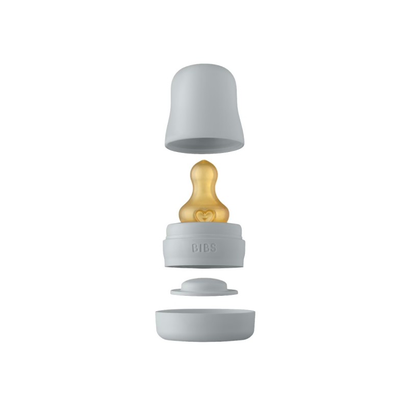 Набор сменных аксессуаров с латексной соской для бутылочки BIBS Bottle Kit Latex цвет: cloud / светло-серый Набор сменных аксессуаров с латексной соской для бутылочки BIBS Bottle Kit Latex цвет: cloud / светло-серый
