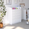 Комод пеленальный детский 5 ящиков Атон Maks цвет: белый аляска белый