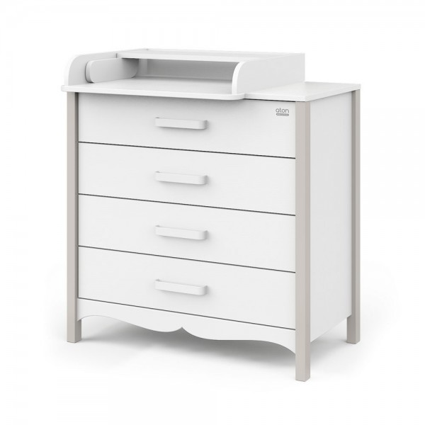 Комод пеленальный детский 4 ящика Атон Felix цвет: кашемир/белый БП-00003550